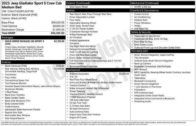 2023 Jeep Gladiator Sport S 4x4
