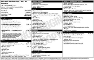 2022 RAM 1500 Laramie Crew Cab 4x2 5'7" Box