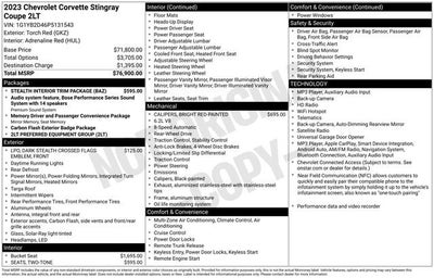 2023 Chevrolet Corvette Stingray 2LT