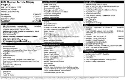 2024 Chevrolet Corvette Stingray 2LT