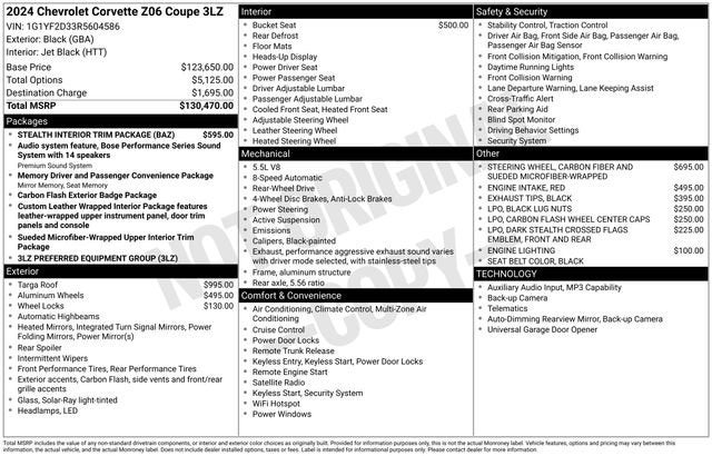 2024 Chevrolet Corvette Z06 3LZ