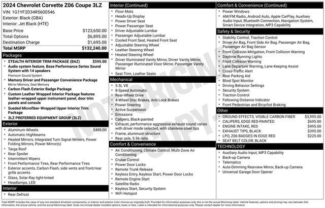 2024 Chevrolet Corvette Z06 3LZ