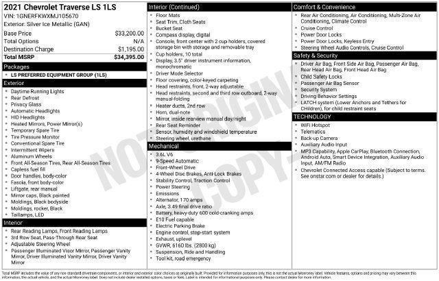 2021 Chevrolet Traverse LS