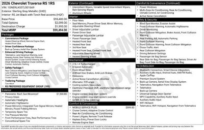 2026 Chevrolet Traverse RS