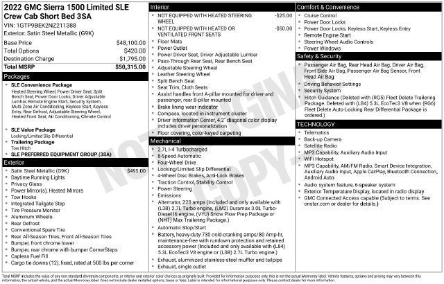 2022 GMC Sierra 1500 Limited SLE