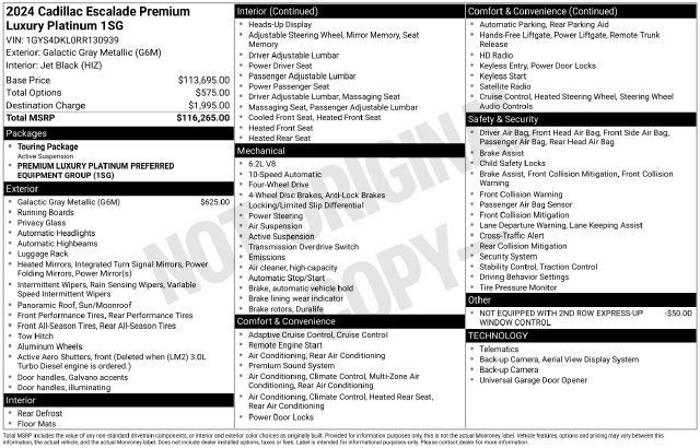 2024 Cadillac Escalade Premium Luxury Platinum