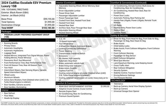 2024 Cadillac Escalade ESV Premium Luxury