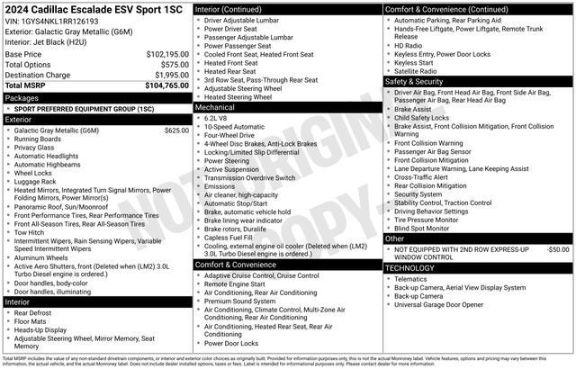 2024 Cadillac Escalade ESV Sport