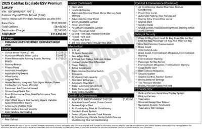2025 Cadillac Escalade ESV Premium Luxury