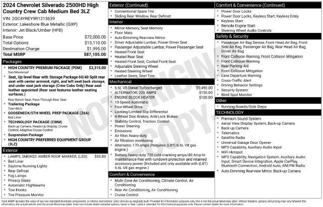 2024 Chevrolet Silverado 2500 HD High Country