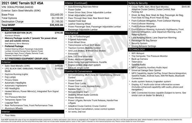 2021 GMC Terrain SLT