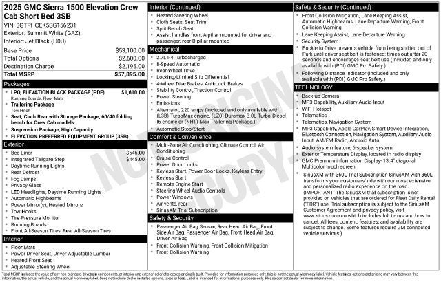 2025 GMC Sierra 1500 Elevation