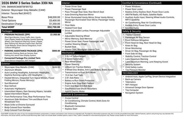 2026 BMW 3 Series 330i NA